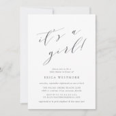 Het is een meisje | Uitnodiging tot Baby shower vo (Voorkant)