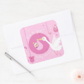 Het is een meisje vierkante sticker (Envelop)