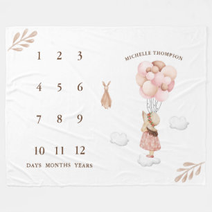 Het is een Meisje Waterverf Baby shower Vliegballo Fleece Deken