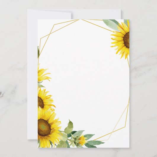 Het is een meisje! Waterverf Zonnebloem Baby showe Kaart (Achterkant)