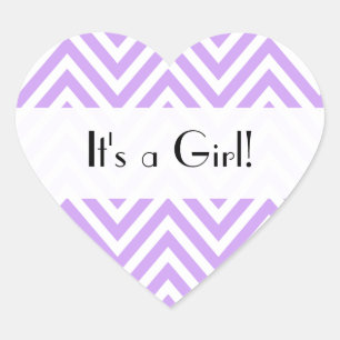 Het is een meisje - Zigzag Pattern, Chevron - Paar Hart Sticker
