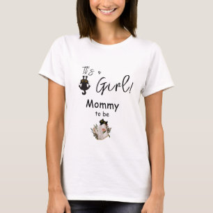 Het is een meisje! Zoete zwarte kat en boek aansta T-shirt
