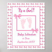 Het is een Meisje, Zwangerschap Aankondiging Voeta Poster (Voorkant)