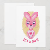 Het is een meisjesaankondiging kaart. aankondiging (Voorkant / Achterkant)