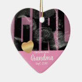 Het is een meisjesaankondiging - Sonogram met ZY-t Keramisch Ornament (Rechts)