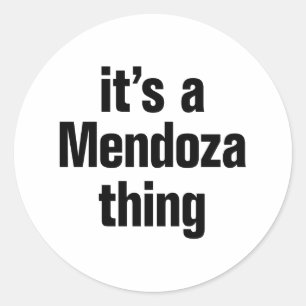 het is een mendoza ding ronde sticker