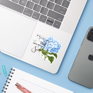 Het is een mooie blauwe hortensia sticker
