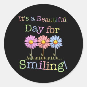 Het is een mooie dag voor Smiling Graphic - Classi Ronde Sticker