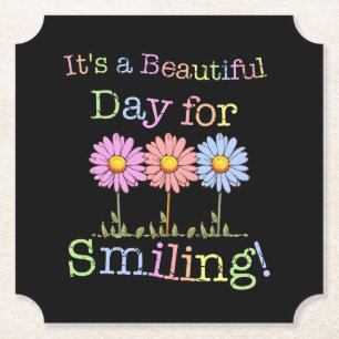 Het is een mooie dag voor Smiling Graphic - Ticket Kartonnen Onderzetters