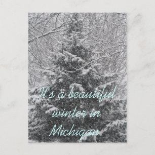 Het is een mooie winter in Michigan Briefkaart