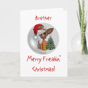 Het is een Mousy Dog's Freakin' kerst / broer Feestdagen Kaart