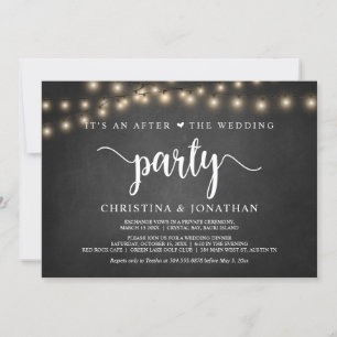 Het is een na het bruiloftsfeest, Elopement uitnod Kaart