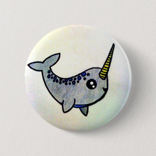 Het is een Narwhal. Ronde Button 5,7 Cm (Voorkant)