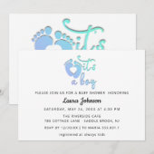 Het is een nieuwe babyschoenenblauw waarmee je een kaart (Voorkant / Achterkant)