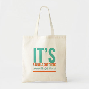 Het is een oerwoud daar. tote bag