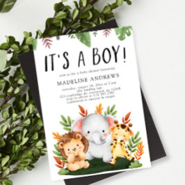Het is een Oerwoud Safari Animal Baby shower Kaart