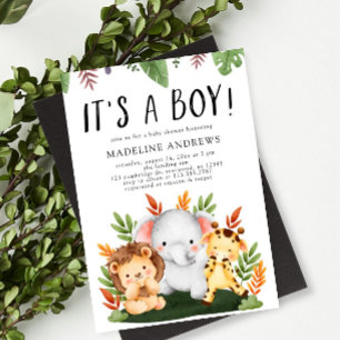 Het is een Oerwoud Safari Animal Baby shower Kaart