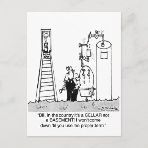 Het is een overstroomde kelder, geen kelder briefkaart