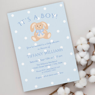 Het is een paddestoel blauw Baby shower van een jo Kaart