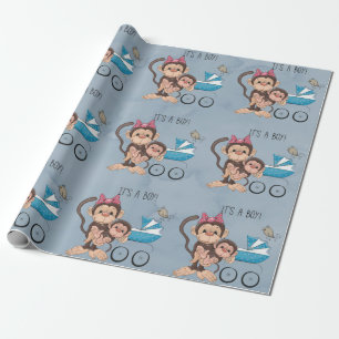 Het is een padvinder-aap Baby shower Cadeaupapier