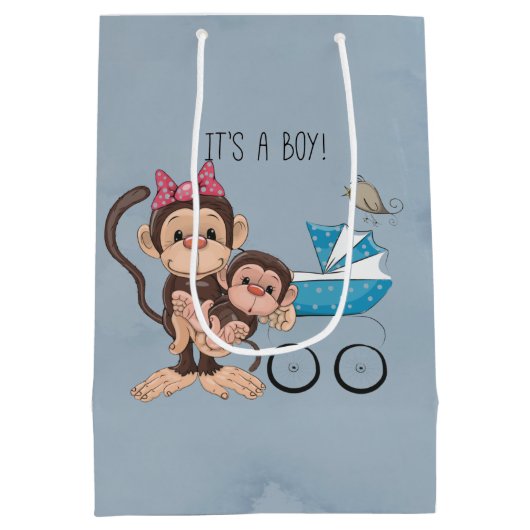 Het is een padvinder-aap Baby shower Medium Cadeauzakje (Achterkant)