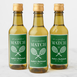 Het is een perfecte match Tennis Bachelorette Wijn Etiket