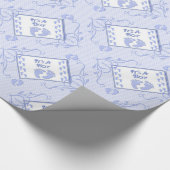 Het is een peuterblauw voetafdruk papier (Hoek)