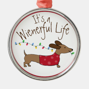 Het is een prachtig leven teckel kerst ornament