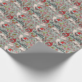 Het is een prettig kerstpatroon cadeaupapier (Hoek)