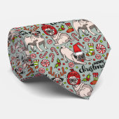 Het is een prettig kerstpatroon stropdas (Opgerold)