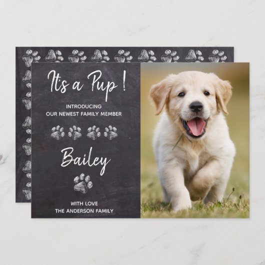 Het is een Pup New Pet Dog Puppy Shower Kaart (Voorkant / Achterkant)