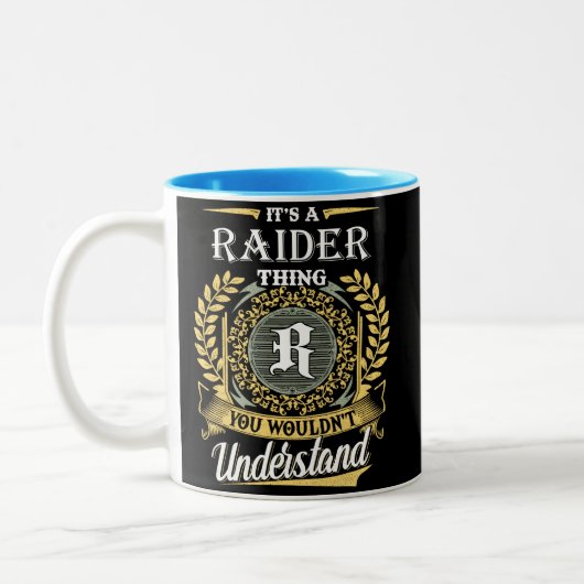 Het is een raider ding dat je niet kon begrijpen tweekleurige koffiemok (Links)