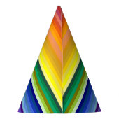 Het is een regenboogfeest, multi-gekleurd streeppa feesthoedjes (Achterkant)