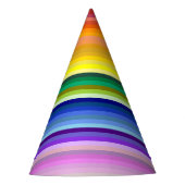 Het is een regenboogfeest, multi-gekleurd streeppa feesthoedjes (Voorkant)