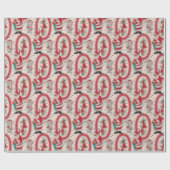 Het is een Retro Kerstmis.  Cadeaupapier (Vlak)