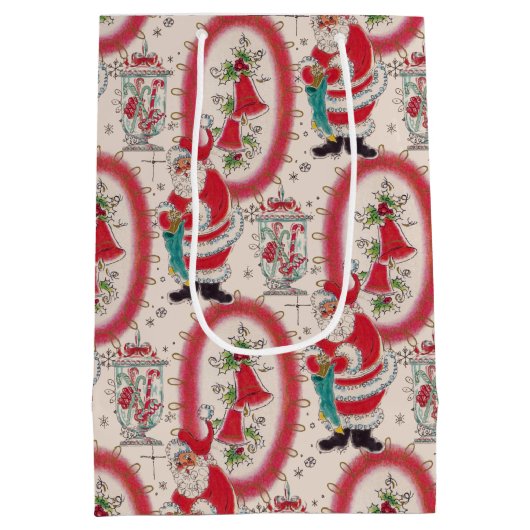 Het is een Retro Kerstmis. Medium Cadeauzakje (Achterkant)