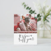 Het is een roofjaar geweest, gepersonaliseerd kers feestdagenkaart (Staand voorkant)