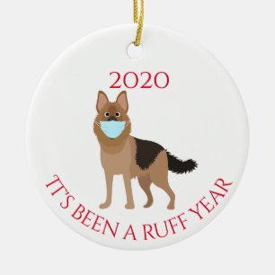 Het is een Ruff-jaar 2020-herder Keramisch Ornament