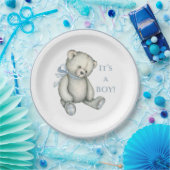 Het is een Rustic Blue Teddy Bear. Papieren Bordje (Feest)