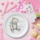 Het is een Rustic Blue Teddy Bear. Papieren Bordje (Feest)