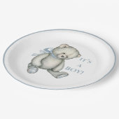 Het is een Rustic Blue Teddy Bear. Papieren Bordje (Gekanteld)