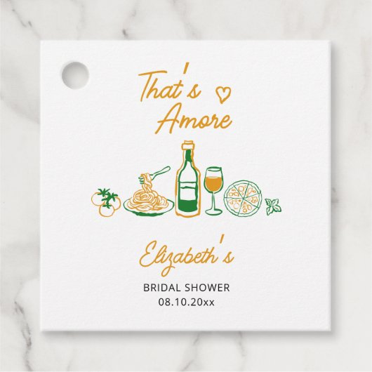 Het is een rustiek Italiaans Vrijgezellenfeest Bedankjes Labels (Voorkant)