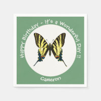 Het is een schaars Swallowtail Vlinder Verjaardags