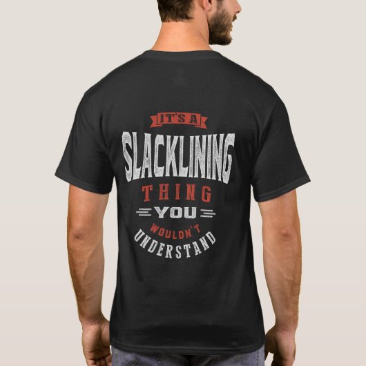 Het is een Slacklining Thing | T-shirt (Achterkant)