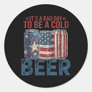 Het Is Een Slecht Dag Om Een Koud Bier Te Zijn, Re Ronde Sticker
