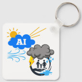 Het is een slechte wind die het AI Cloud Platform  Sleutelhanger (Achterkant)