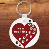 Het is een Sleutelhanger met een hond-dingetje en  (Voorkant)