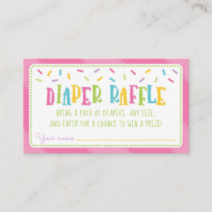 Het is een Sprinkle Baby shower Diaper Raffle Pink Informatiekaartje