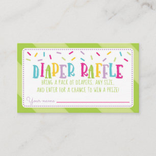 Het is een Sprinkle Baby shower Luier Raffle groen Informatiekaartje