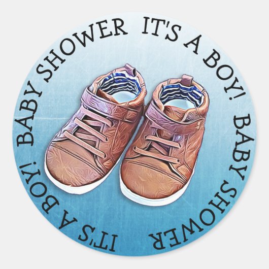 Het is een Sticker van een Baby shower. (Voorkant)